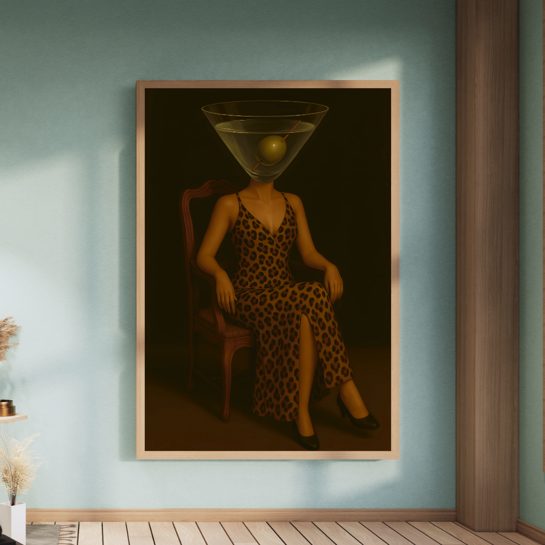 Martini Kafalı Kadın Posteri