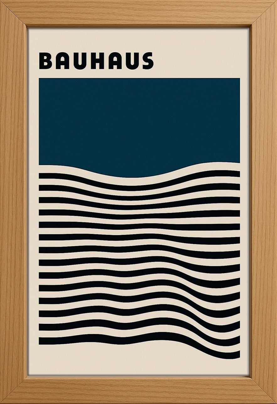 Bauhaus Blue Waves Posteri