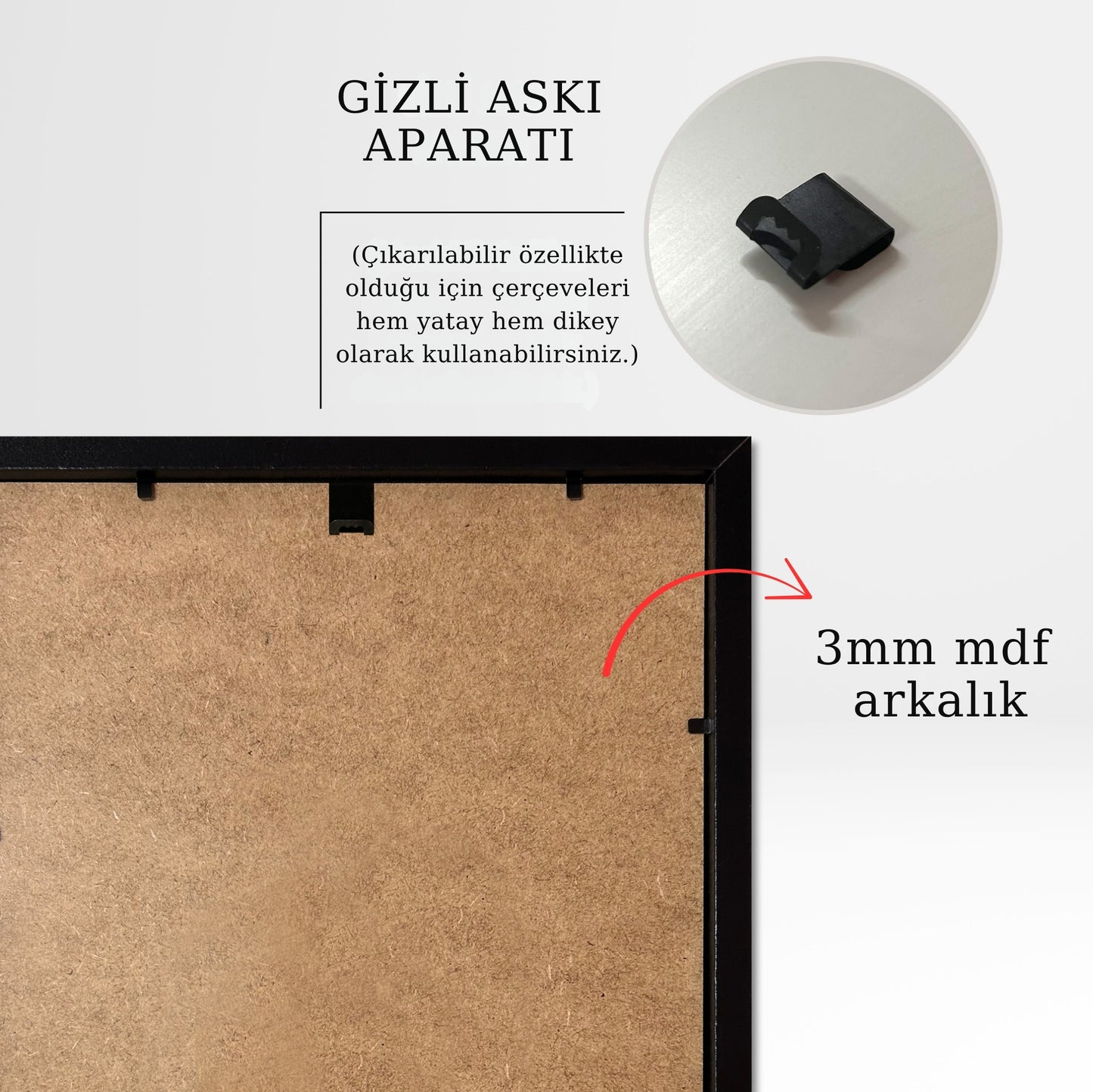 siyah ahşap çerçeve
