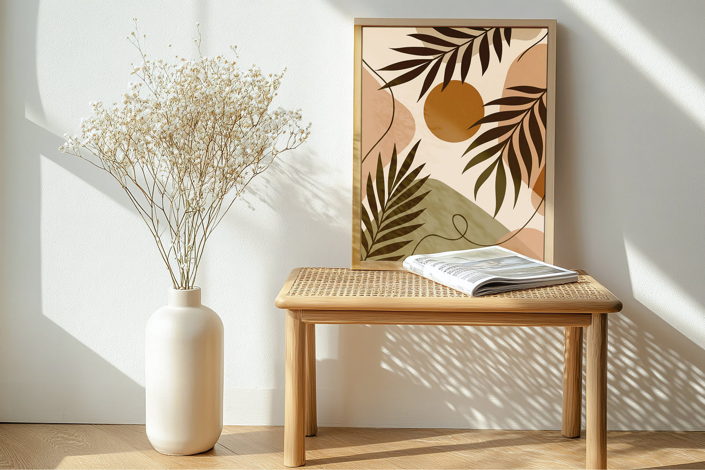 Yapraklar ve Pastel Tonlar Posteri-1