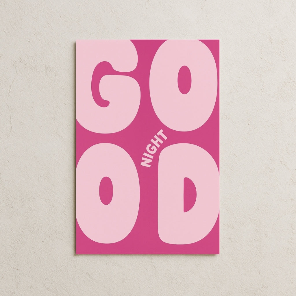 Pembe Tonda Good Night Yazı Posteri
