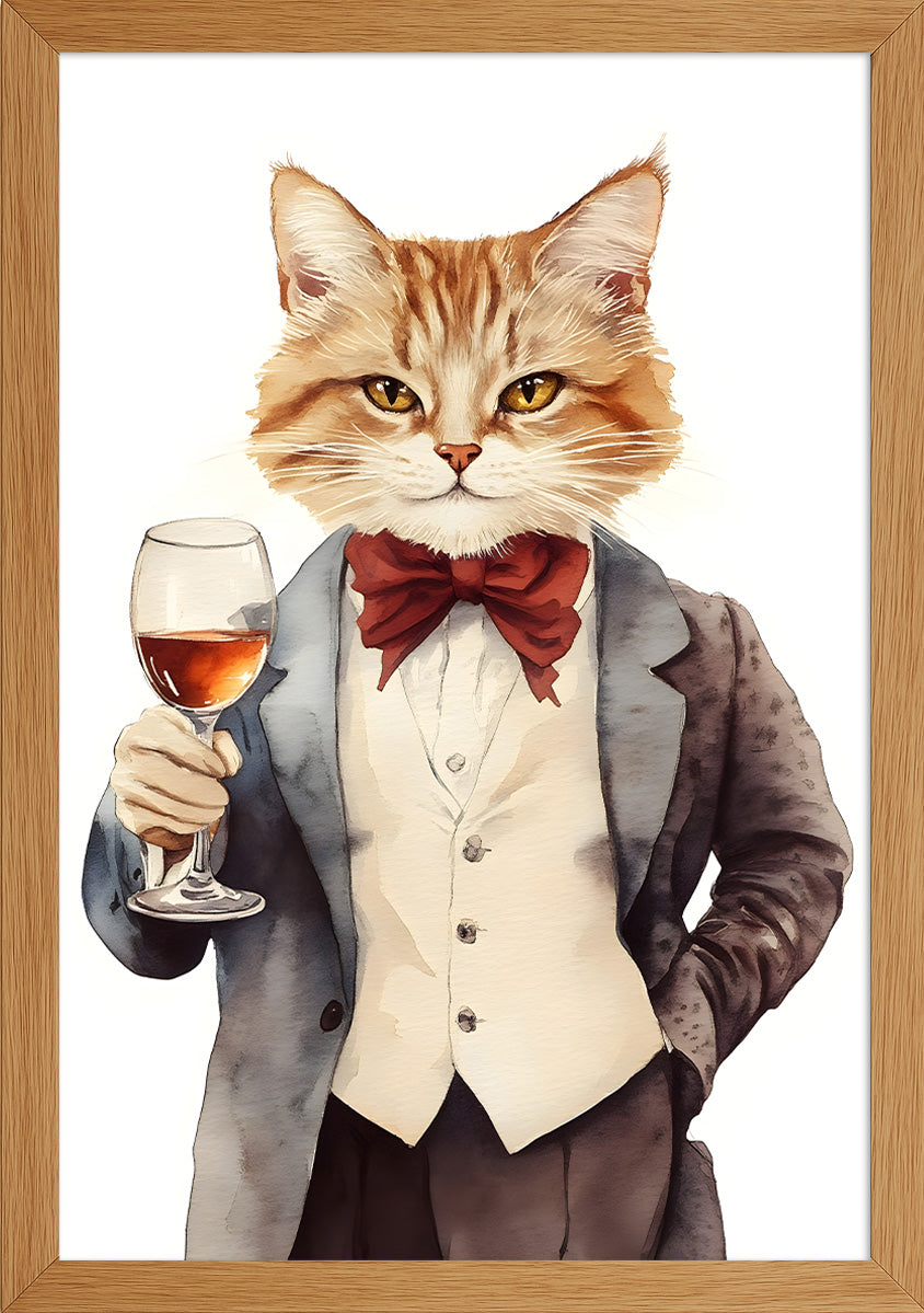 Şampanya Seven Kedi Posteri