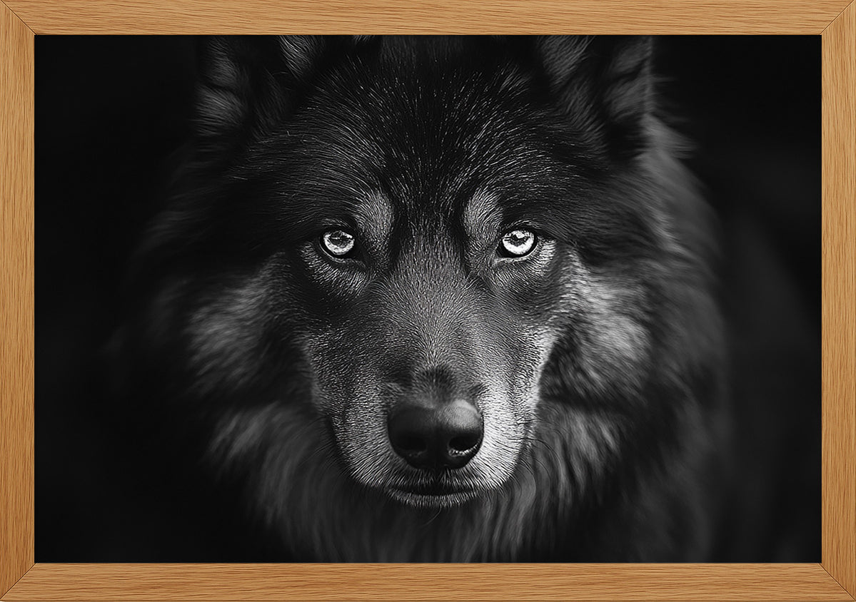 Siyah Beyaz Tonda Köpek Posteri