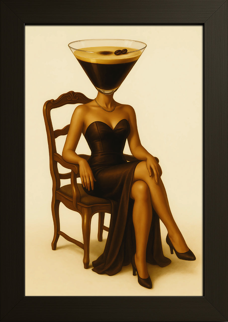 Espresso Martini Kafalı Kadın Posteri