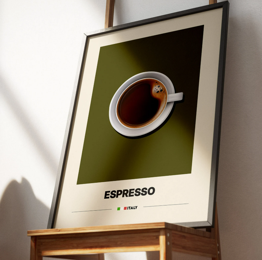 Espresso Üstten Bakış Posteri