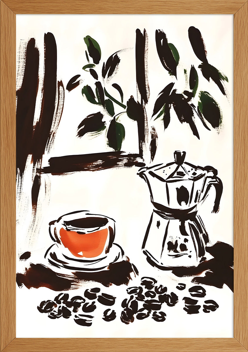 Moka Pot Çizim Posteri