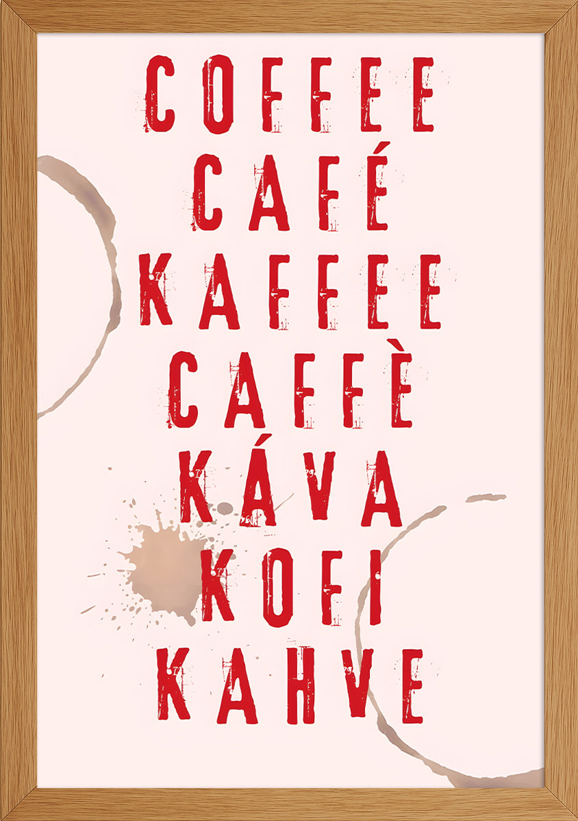 Farklı Dillerde Kahve Posteri