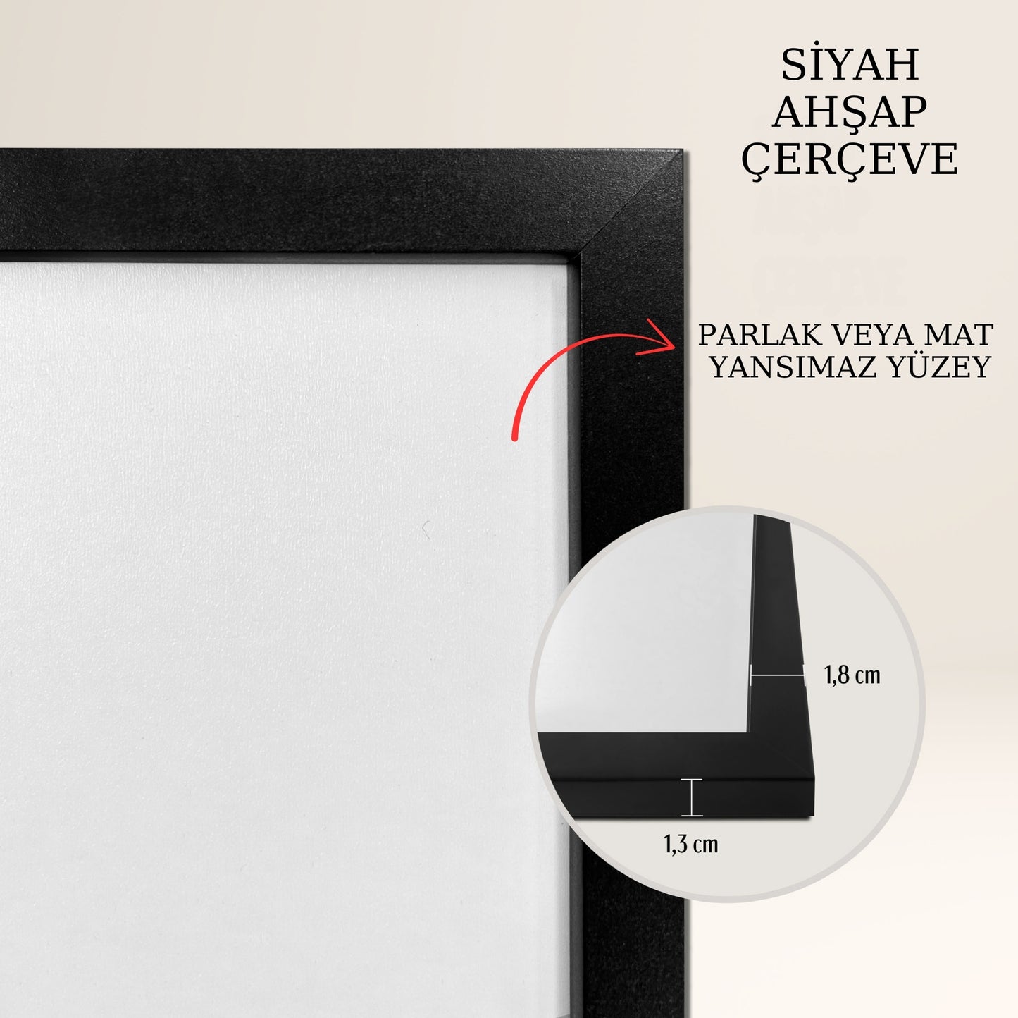 siyah ahşap çerçeve