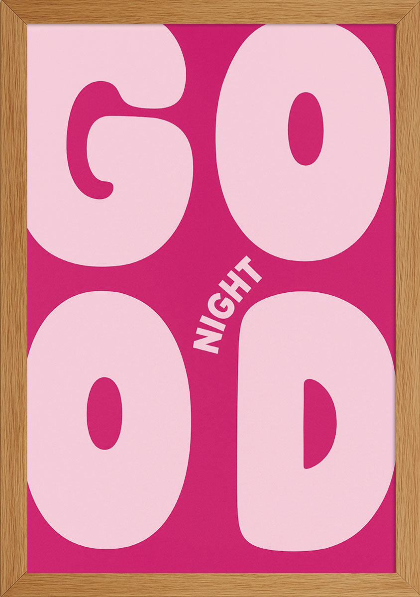 Pembe Tonda Good Night Yazı Posteri