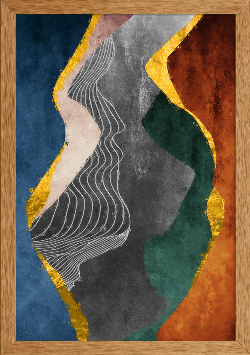 Kabartma Desenli Dalga Motifi Posteri-2