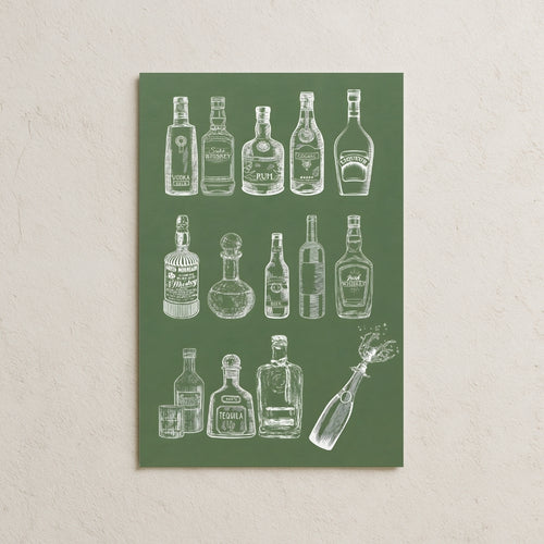 Yeşil Fonda Şişeler Posteri