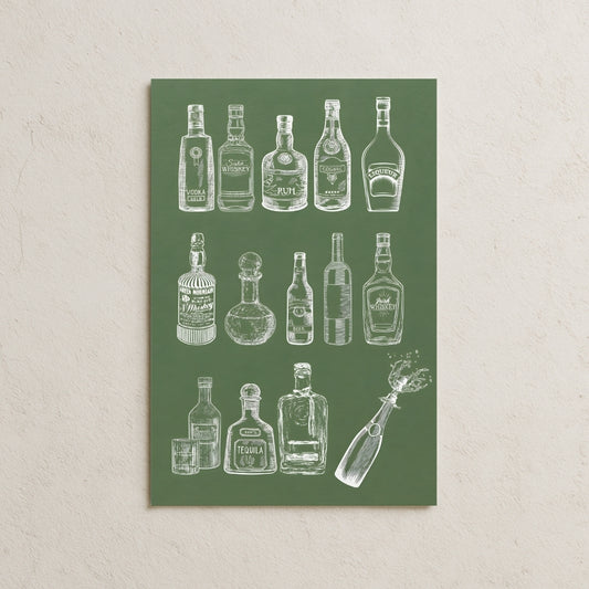 Yeşil Fonda Şişeler Posteri