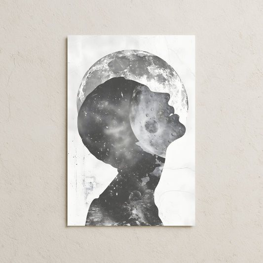 İnsan ve Ay'ın Yansıması Posteri