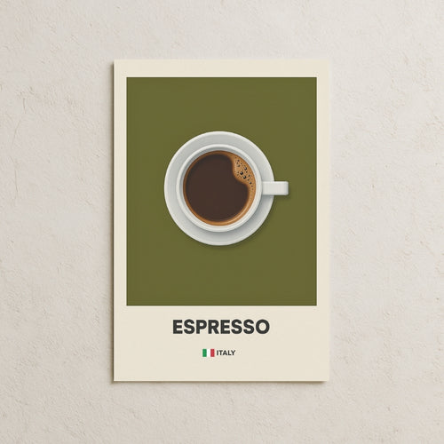 Espresso Üstten Bakış Posteri