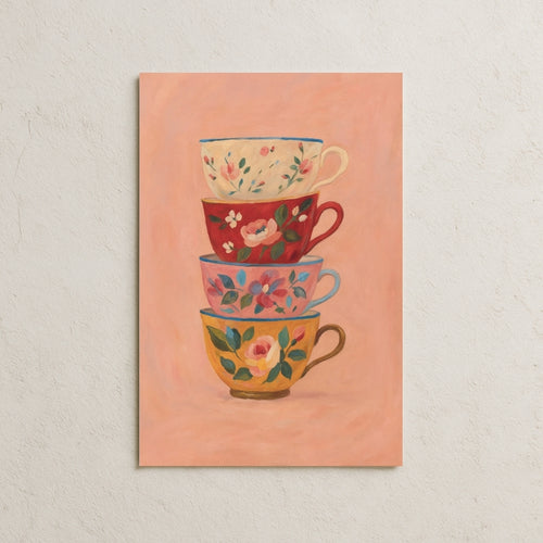 Çiçekli Fincanlar Posteri