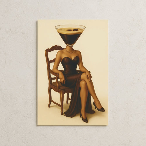 Espresso Martini Kafalı Kadın Posteri