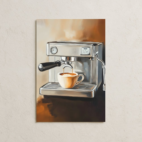 Kahve Makinesi Çizim Temalı Posteri