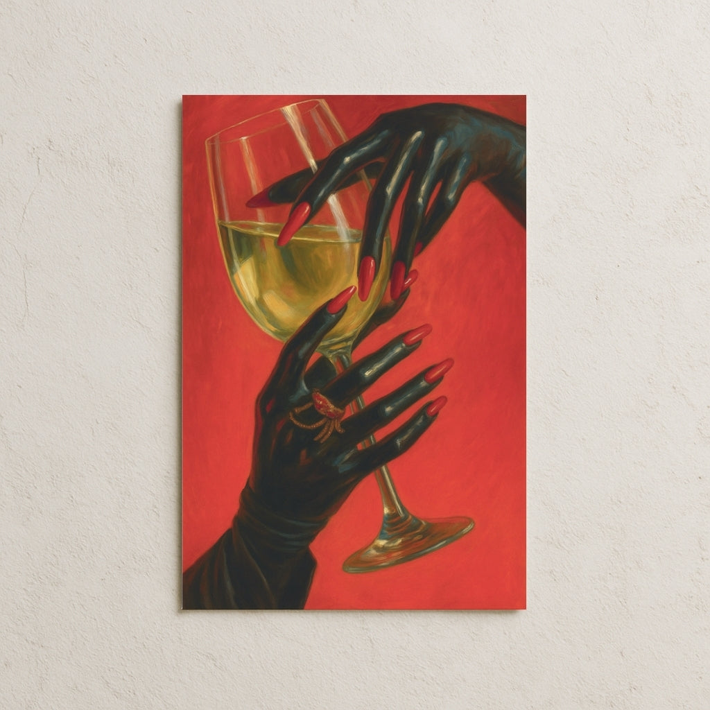 Şarap Kadehinde Zarif Ellerin Portresi