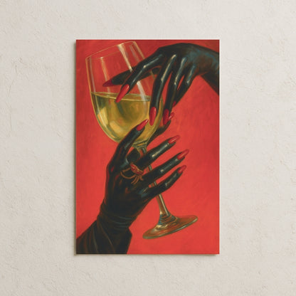 Şarap Kadehinde Zarif Ellerin Portresi