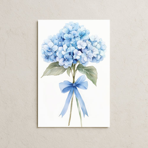 Mavi Ortanca Çiçekleri Demeti Posteri