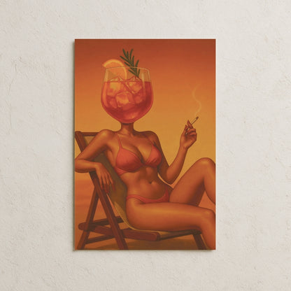 Aperol Spritz Kafalı Kadın Posteri