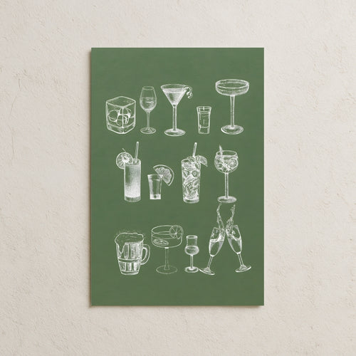 Kokteyl Bardakları Çizim Posteri