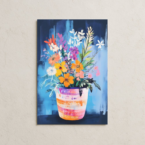 Koyu Fonda Renkli Çiçekler Posteri-2