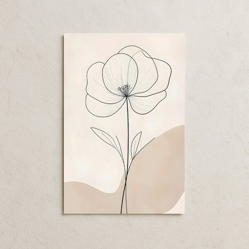 Soft Renkler ve Çiçek Çizim Posteri