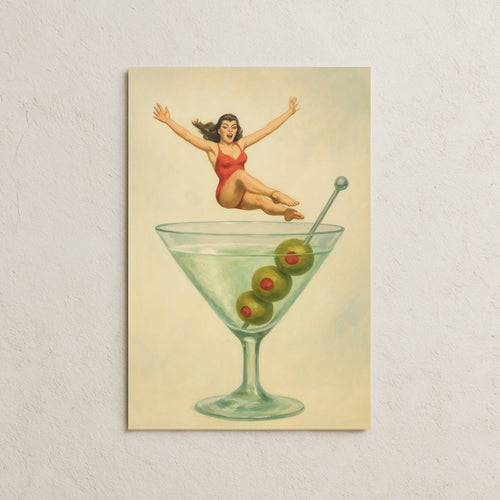 Martiniye Atlayan Kadın Posteri