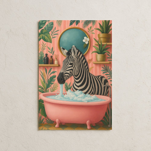 Banyodaki Zebra Posteri