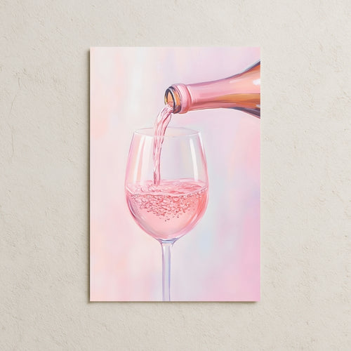 Rose Şarap ve Kadeh Posteri