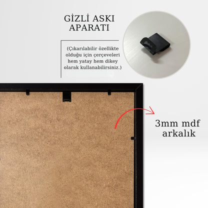 siyah ahşap çerçeve