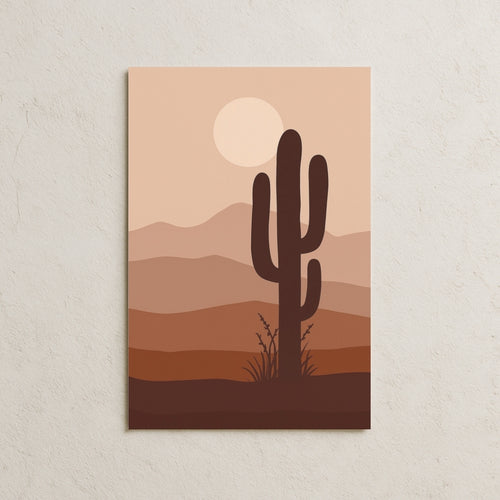 Gün Batımındaki Kaktüs Posteri