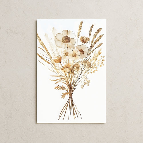 Beyaz Fonda Kır Çiçekleri Posteri-2