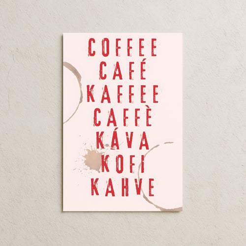 Farklı Dillerde Kahve Posteri