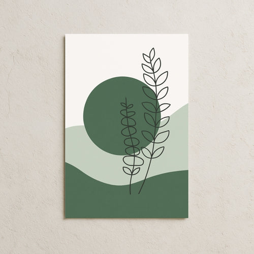 Yeşil Güneş ve Yaprak Figürü Posteri