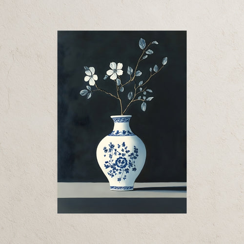 İşlemeli Beyaz Vazo Posteri-2