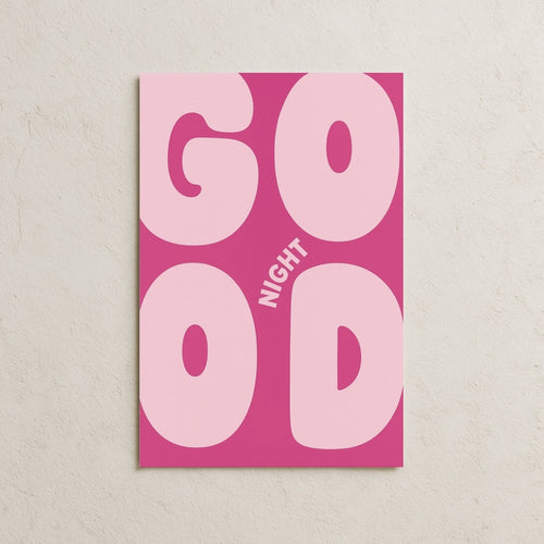 Pembe Tonda Good Night Yazı Posteri