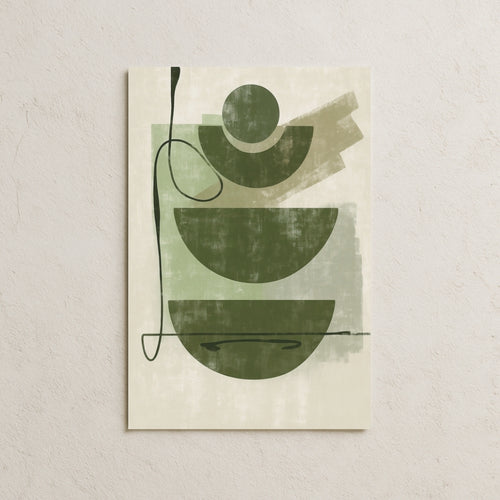 Yeşil Tonda Şekiller Posteri