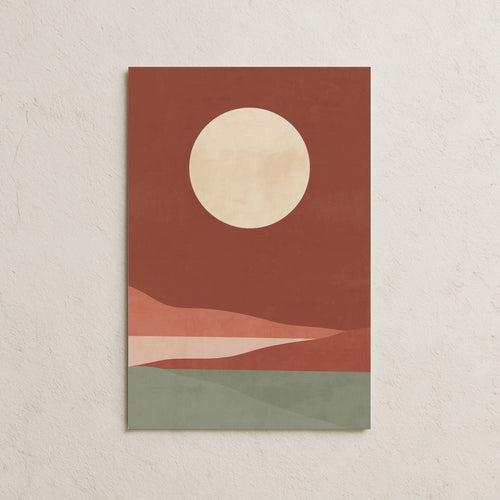 Güneş ve Kızıl Gün Batımı Posteri