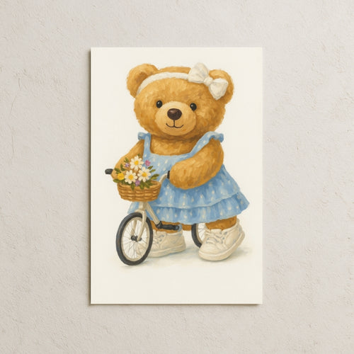 Bisiklet Süren Ayıcık Posteri