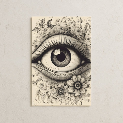 Çiçekler İçindeki Göz Posteri