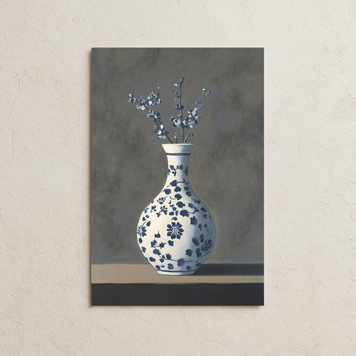 İşlemeli Beyaz Vazo Posteri-1