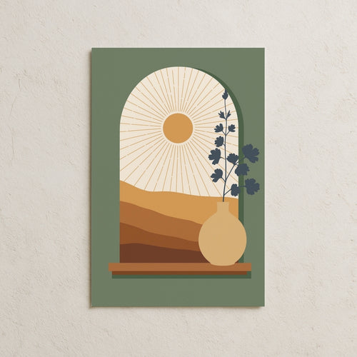 Gün Batımındaki Vazo Posteri-3