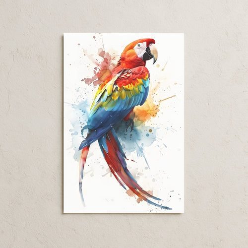 Sulu Boya Papağan Posteri