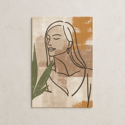 Çizgisel Kadın Sliüeti Posteri-1