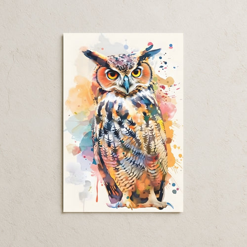 Sulu Boya Baykuş Posteri