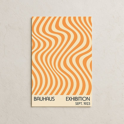 Bauhaus Orange Waves Posteri