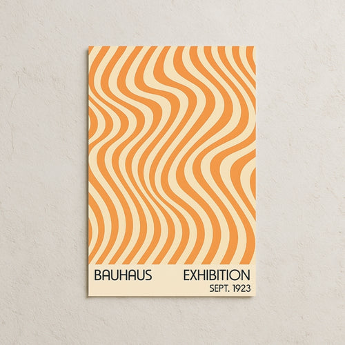 Bauhaus Orange Waves Posteri
