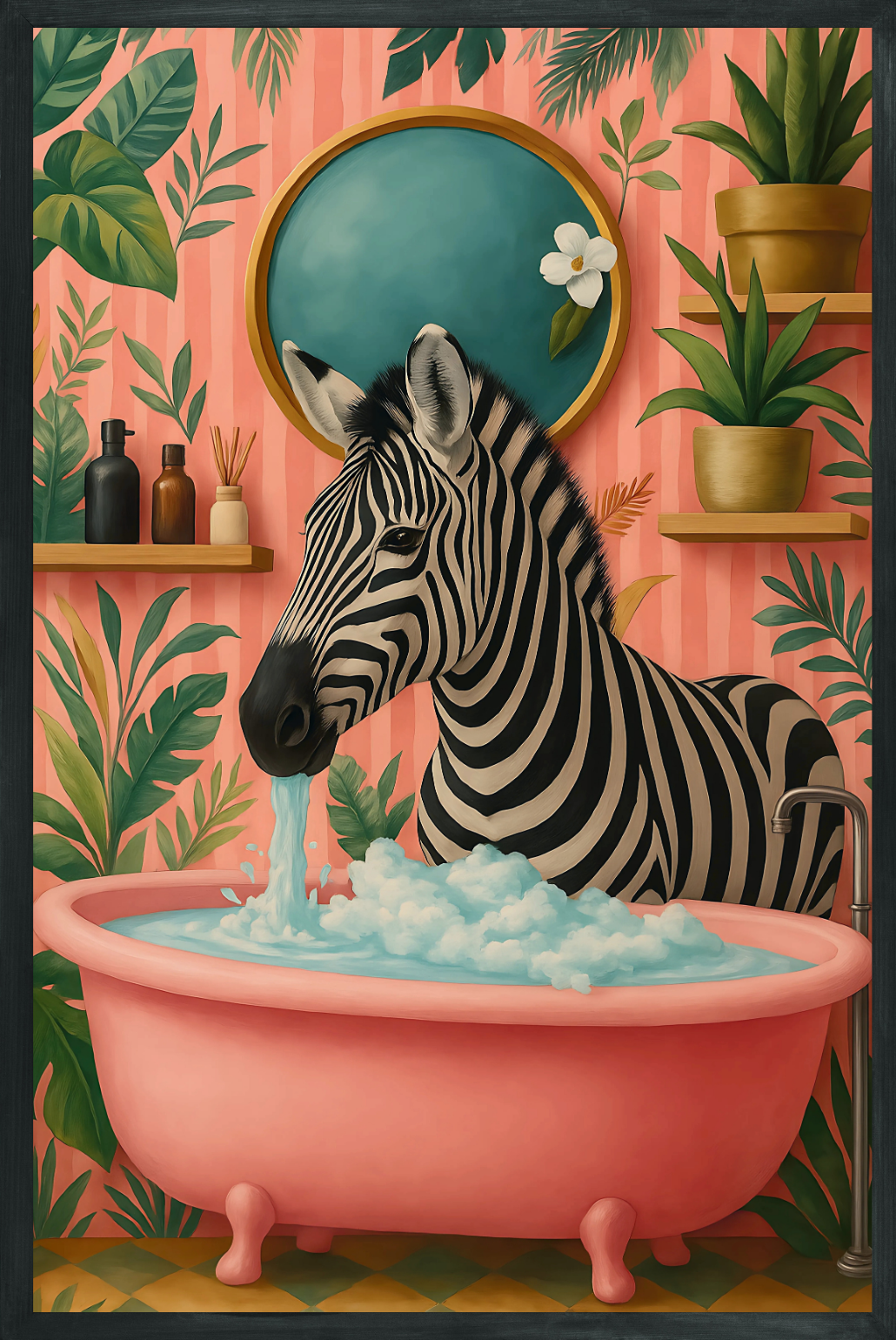 Banyodaki Zebra Posteri